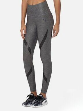 Puma Gray High-Waist Chevron Accent Leggings